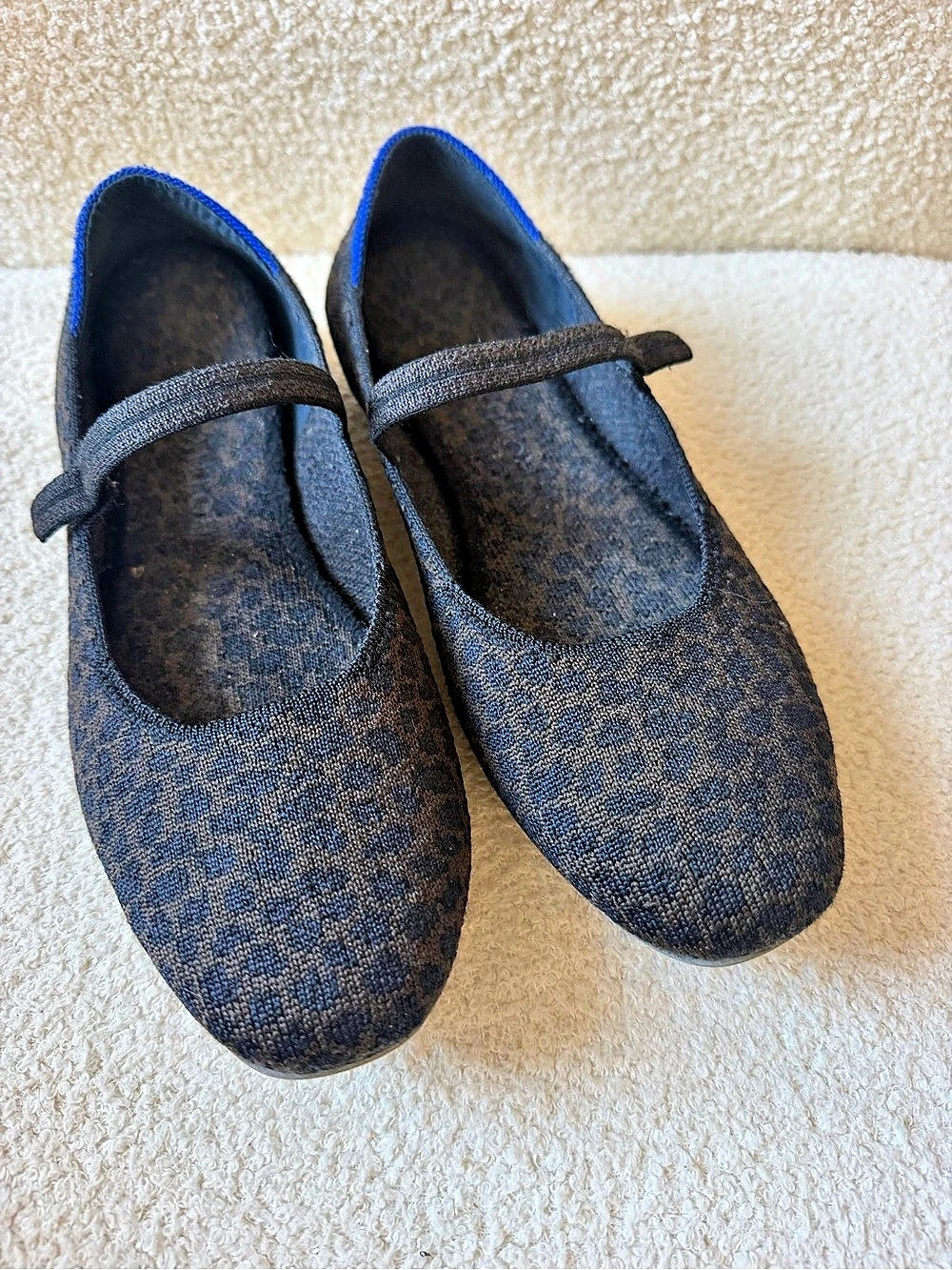 Rothy's The Square Mary Jane Flats Classic Cheetah Brown Black Size 8.5 GUC